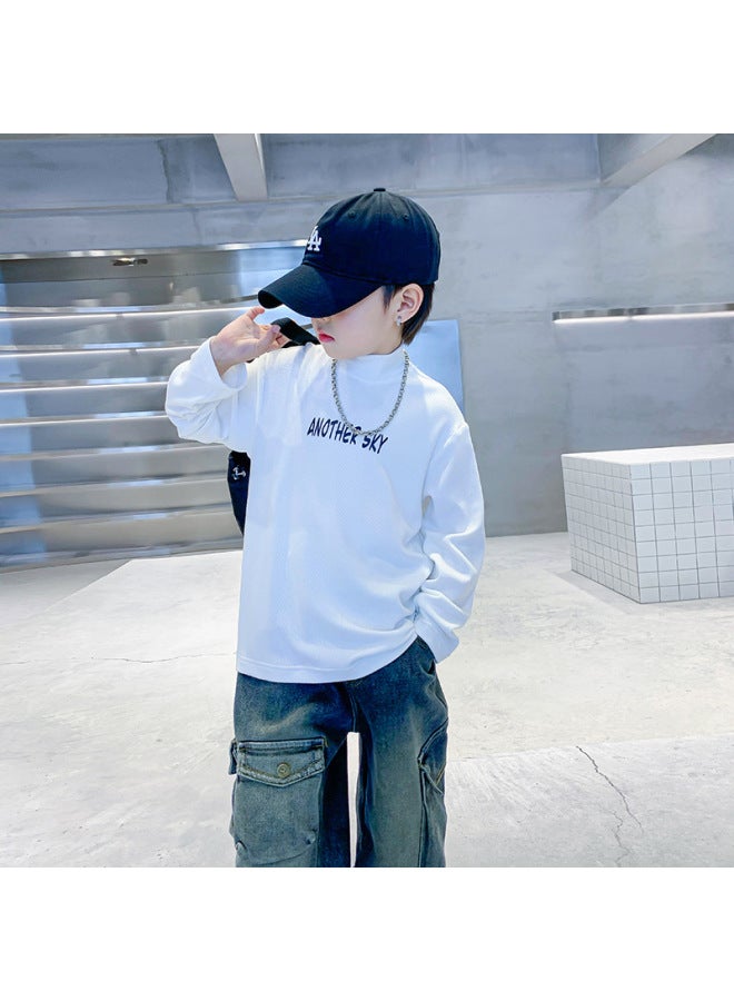 Boys' Half-high Collar Warm Base Shirt Winter New Children's Inner Wear Boys' Thickened Long-sleeved T-shirt