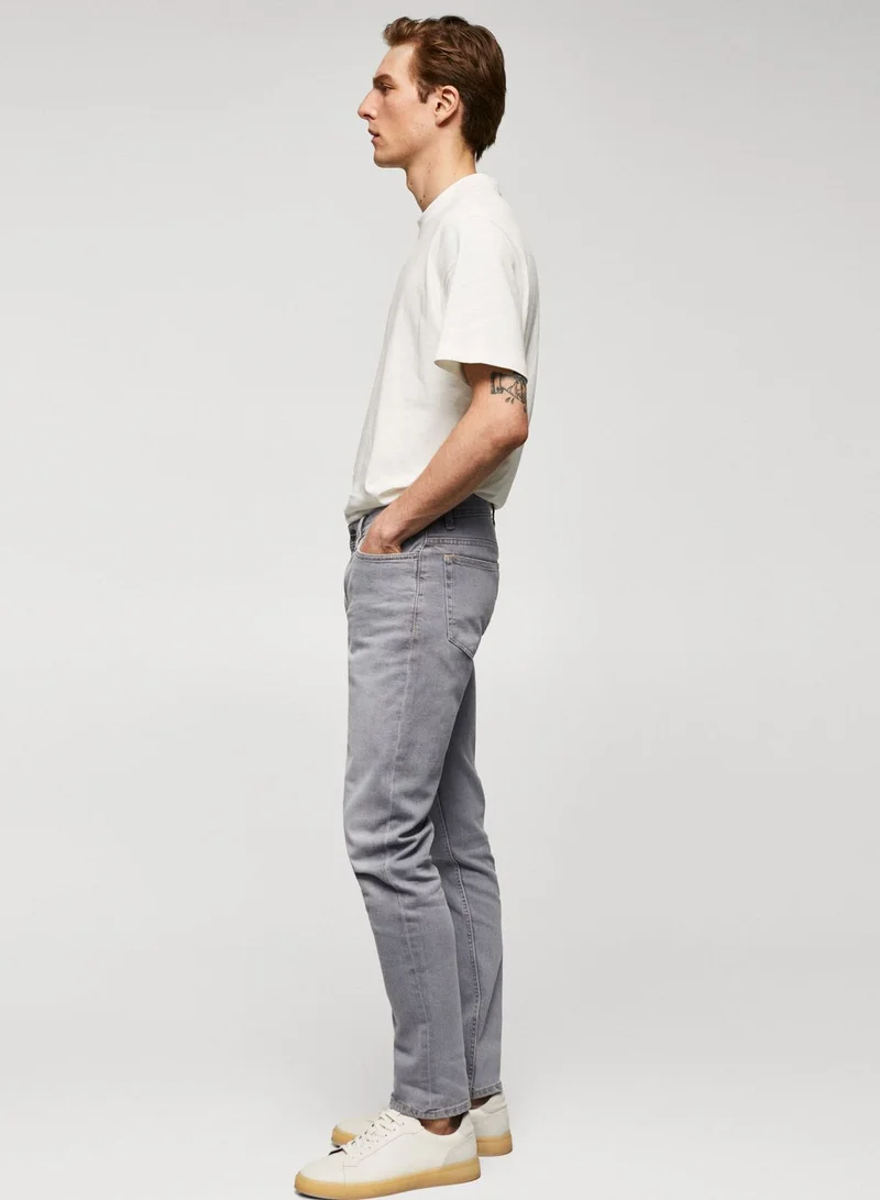 Mango Man Light Wash Slim Fit Jeans