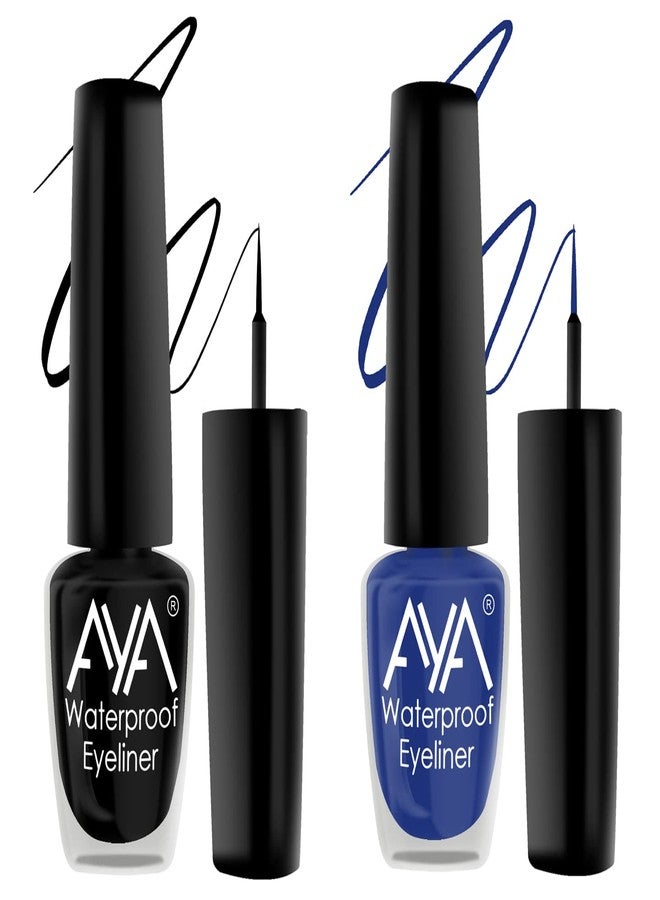 AYA 24 Hrs Long Lasting & Waterproof Eyeliner, Set of 2, (Black and Blue) | Smudge Proof, Transfer Proof Eye Liner for Eye Makeup | - Image 1