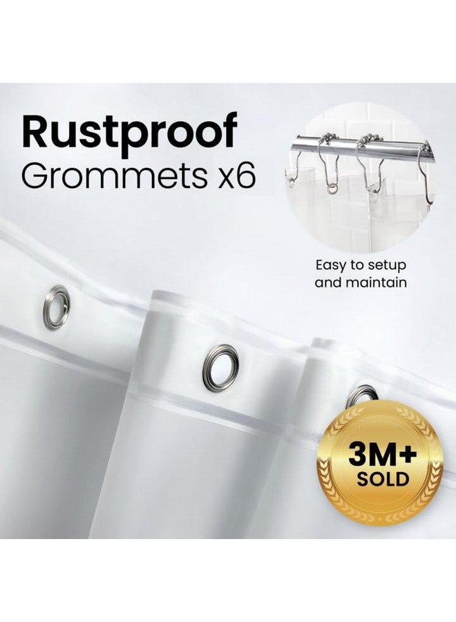 LiBa Shower Curtain 2 Pack- Waterproof Plastic Shower Curtain Premium PEVA Non-Toxic with Rust Proof Grommets White 8G Heavy Duty Bathroom Accessories 72x72 - Image 3