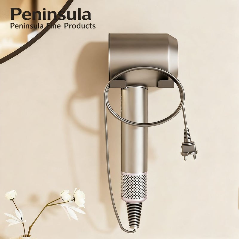 1pc Wood Color Hair Dryer Holder Bathroom Rabbit Shape Wall Mounted Rack No Drilling Required Storage Organizer - Image 4