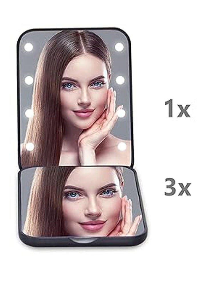 general Pocket Mirror, 1X/3X Magnification LED Compact Travel Makeup Mirror with Light for Purse, 2-Sided, Portable, Folding, Handheld, Small Lighted Mirror for Gift - Image 4