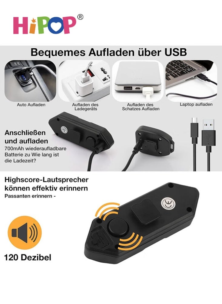 HIPOP Electric Scooter Turn Signals with Remote Control – USB LED Tail Light, 5 Modes - Image 4