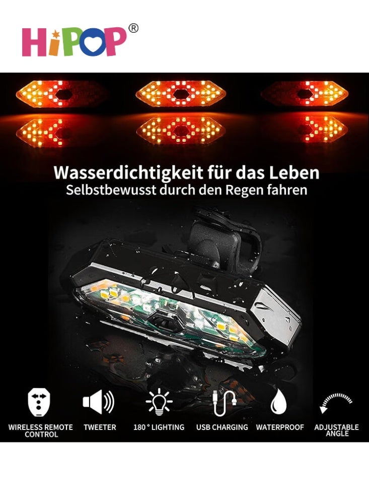 HIPOP Electric Scooter Turn Signals with Remote Control – USB LED Tail Light, 5 Modes - Image 5