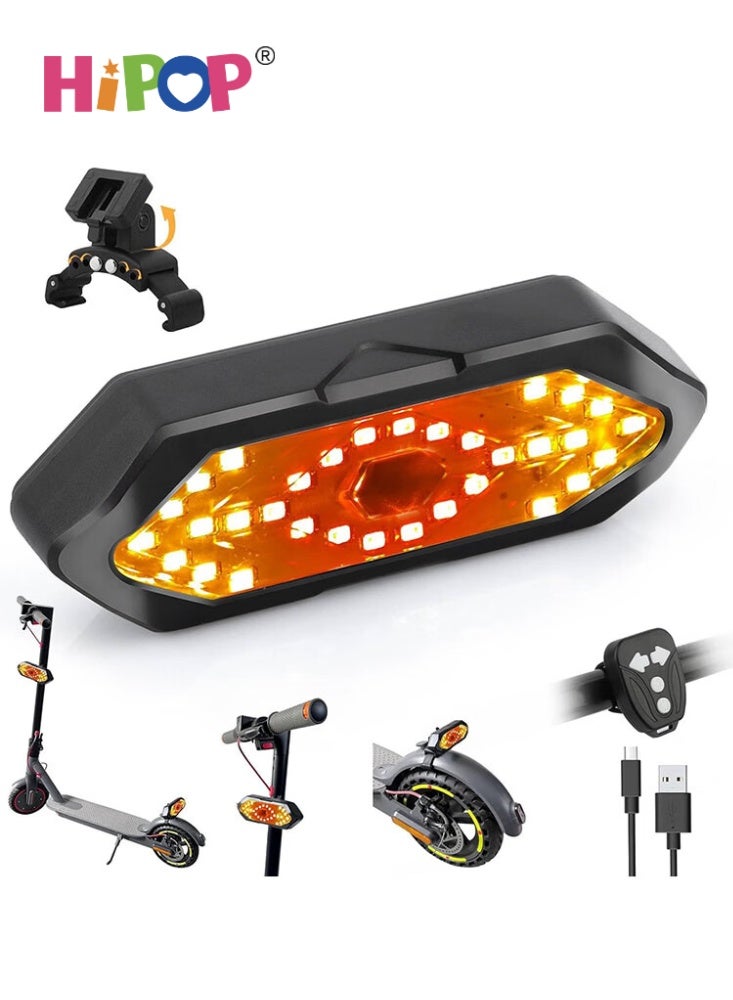 HIPOP Electric Scooter Turn Signals with Remote Control – USB LED Tail Light, 5 Modes - Image 1