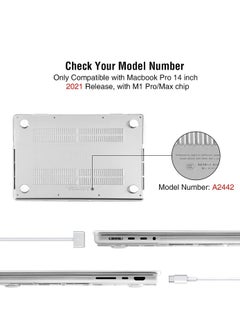 Generic White MacBook Pro 14.2 inch Case 2021 A2442 M1 Pro Case Compatible with Released in 2021 A2442 M1 Pro  M1 Max with Liquid Retina XDR Display Touch ID Plastic Hard case and Keyboard Protective Film  - Image 5