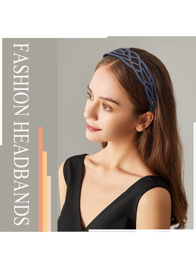 Springtime 6Pcs Wide Plastic Headbands For Women Fashion Hair Bands With Teeth For Girls Thick Hair Hoops Hair Accessories  - Image 3