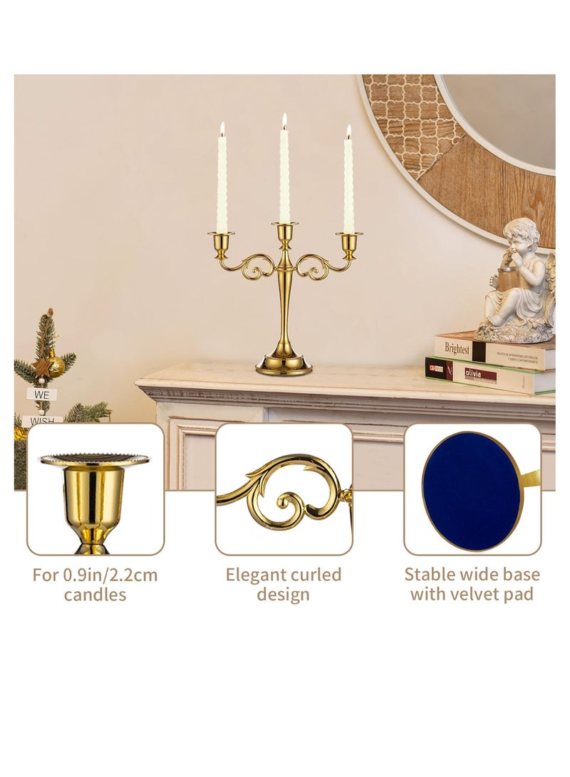 general 3 Arms Decorative Candle Holder For Wedding and Candlelight Dinner Gold - Image 3
