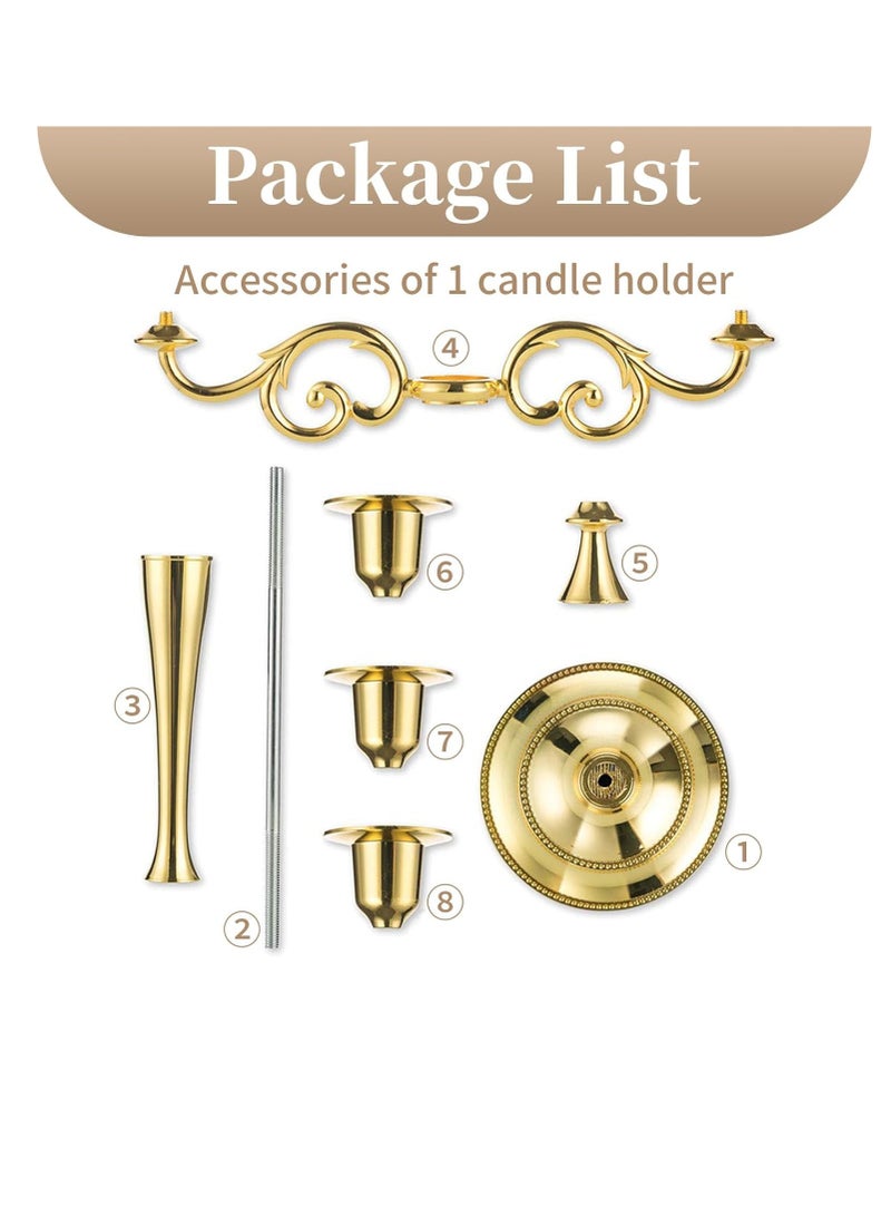general 3 Arms Decorative Candle Holder For Wedding and Candlelight Dinner Gold - Image 4