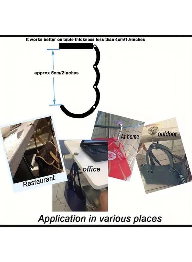 Elegant White Clover Design Foldable Tote Bag Hook Aluminum Alloy Wallet Table Holder - Image 5