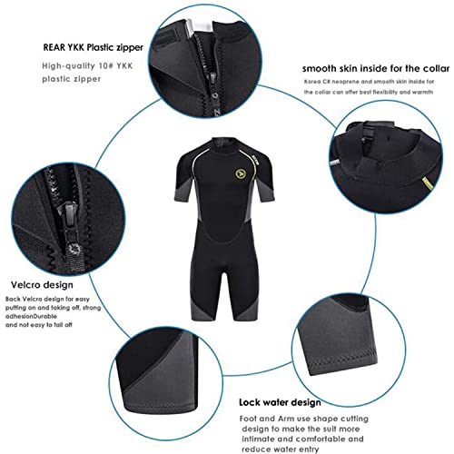 ZCCO Men's Shorty Wetsuits 1.5mm Premium Neoprene Back Zip Short Sleeve for Scuba Diving,Spearfishing,Snorkeling,Surfing （X-Large） - Image 2