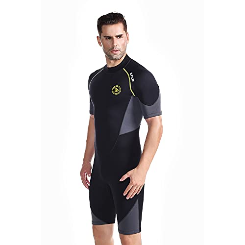 ZCCO Men's Shorty Wetsuits 1.5mm Premium Neoprene Back Zip Short Sleeve for Scuba Diving,Spearfishing,Snorkeling,Surfing （X-Large） - Image 1