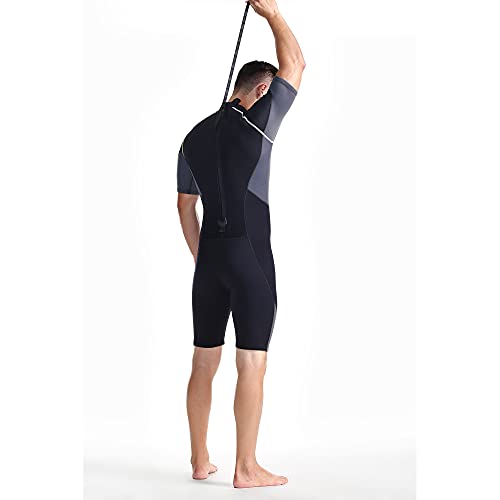 ZCCO Men's Shorty Wetsuits 1.5mm Premium Neoprene Back Zip Short Sleeve for Scuba Diving,Spearfishing,Snorkeling,Surfing （X-Large） - Image 5