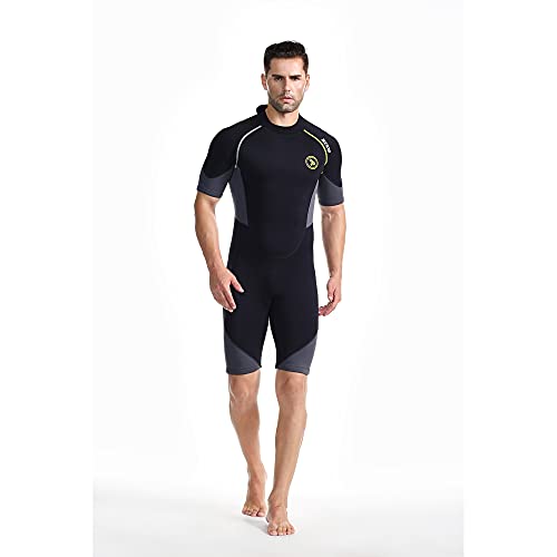 ZCCO Men's Shorty Wetsuits 1.5mm Premium Neoprene Back Zip Short Sleeve for Scuba Diving,Spearfishing,Snorkeling,Surfing （X-Large） - Image 4