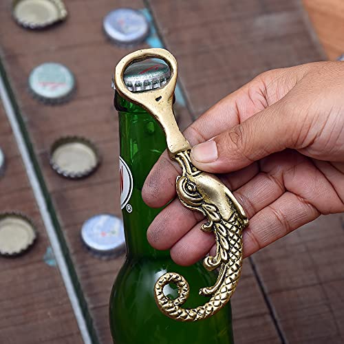 Indian-Shelf Heavy Duty Beer Bottle Opener | Fish Bottle Openers | Brass Gold Beer Bottle Opener | Bar Décor Items | Bar Accessory | Cocktail Making Set - Image 2