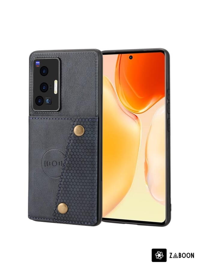 Zaboon Protective Case Cover For vivo X70 Pro Double Buckle Card Slots Magnetic - Image 1
