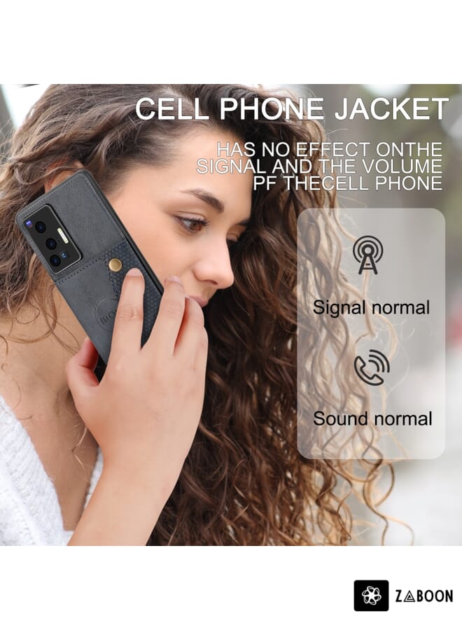 Zaboon Protective Case Cover For vivo X70 Pro Double Buckle Card Slots Magnetic - Image 5