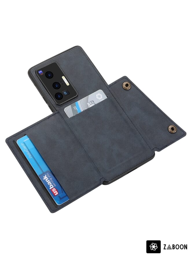 Zaboon Protective Case Cover For vivo X70 Pro Double Buckle Card Slots Magnetic - Image 2