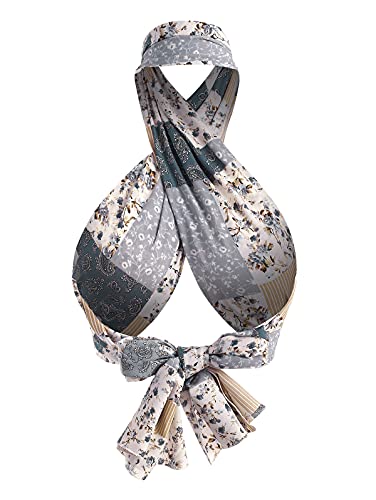 ZAFUL Women's Bohemian Bandana Top Criss Cross Sexy Tops Boho Halter Wrap Crop Top - Image 2