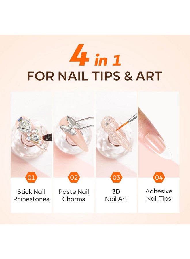 modelones Modelones 4-in-1 Rhinestone Glue for Nails, Super Strong Nail Glue for Press on Nails，Nail Gems and Nail Charms, No Wipe Nail Art Glue for Nail Rhinestones, Nail Jewel Diamonds, 30 g Cured Need  - Image 2