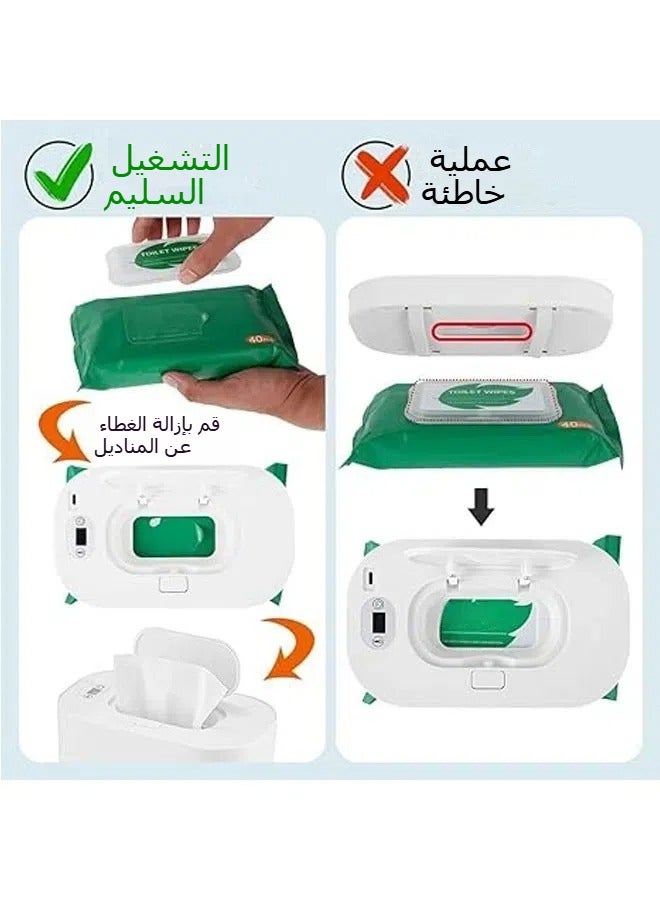 USB Wet Wipes Warmer, Baby Wipes Dispenser, Large Capacity Portable Wipes Warmer for Travel, Home, Car  - Image 5