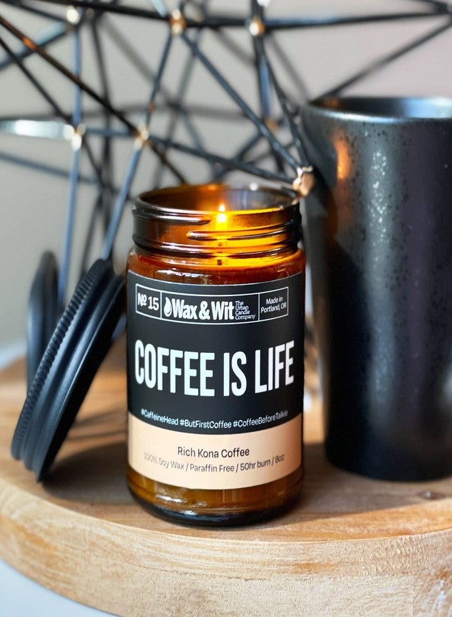 Wax & Wit Funny Soy Coffee Candle Gift for Women - Humorous, Aromatherapy Soy Wax Candle, Ideal for Housewarming, Coworker, Birthday – Rich Kona Coffee - 9oz - Image 5