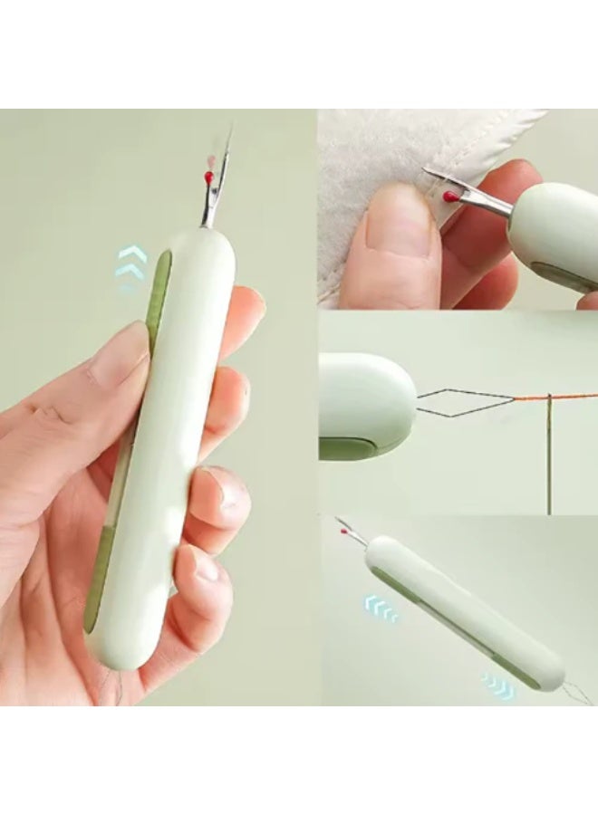Effective Needle Threader & Stitch Removal Tool , Sewing Tool, Plastic, Metal, Tube, 2 in 1 Seam Rip Thread Needle, User Guide - Image 2