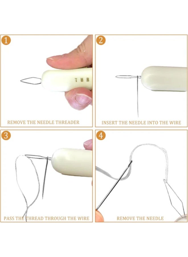 Effective Needle Threader & Stitch Removal Tool , Sewing Tool, Plastic, Metal, Tube, 2 in 1 Seam Rip Thread Needle, User Guide - Image 4