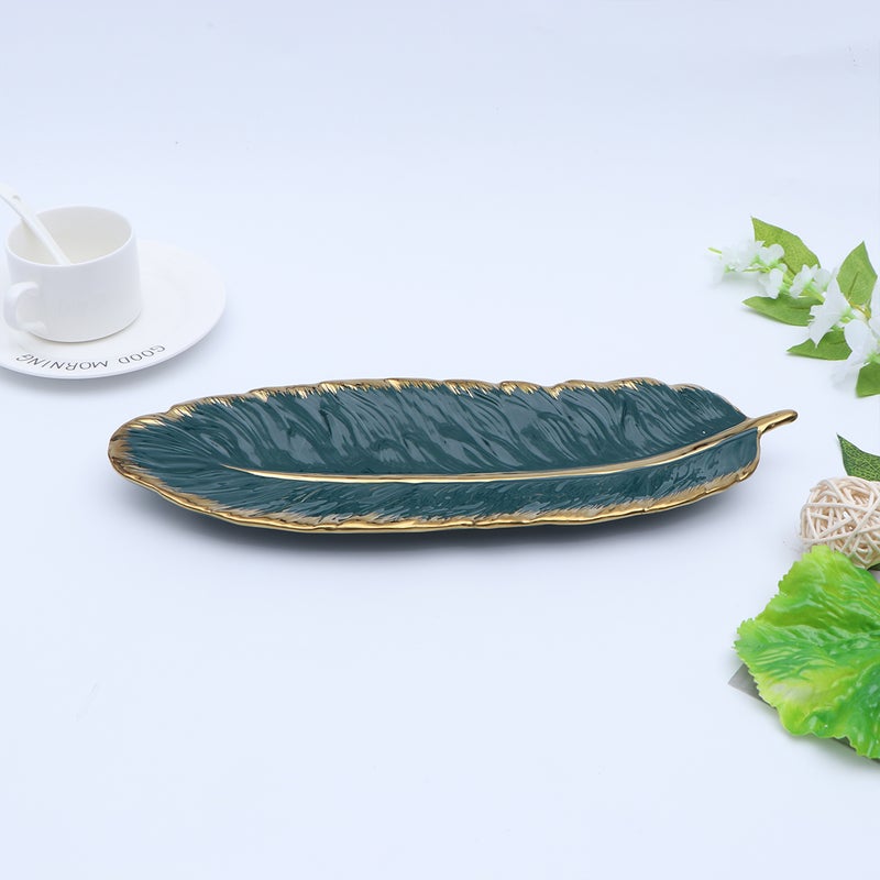 🍳 صينية سيراميك على شكل ورقة موز لتقديم الوجبات والمأكولات بحجم كبير للمطاعم - Image 1