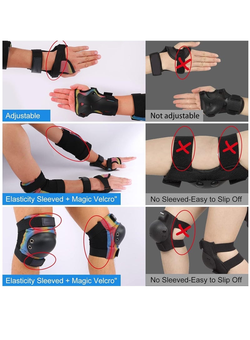 Y&D Knee Pad Elbow Pads Wrist Set, Sports Protective Gear Set Teens Adult Protection Equipment for Bicycle Skateboard Balance Bike Skiing Extreme Size: M - Image 4