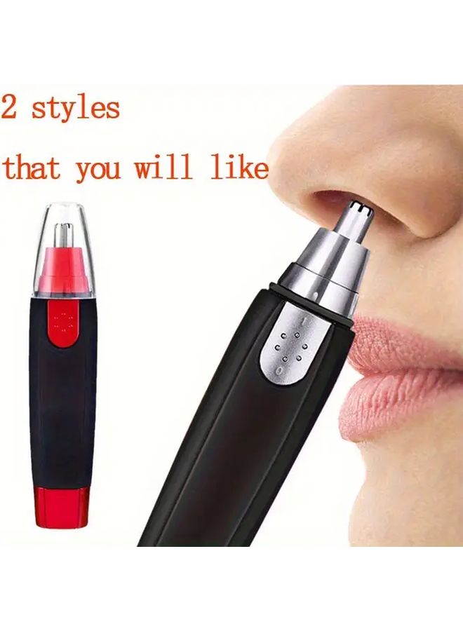 Silvery Portable Cordless Nose Ear Hair Trimmer Painless Stainless Steel Blade For Men Women - Image 1