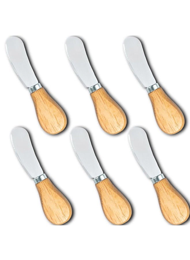 Yeeper Small Cream Cheese Spreader Knives Set,Wooden 5in,Stainless Steel Butter Knife Spreader for Cocktail,Condimets,Dips,Appetizers,Jam,Pastry,Sandwich,Toast,Bagel,Charcuterie Board Serving Party Supplies - Image 1