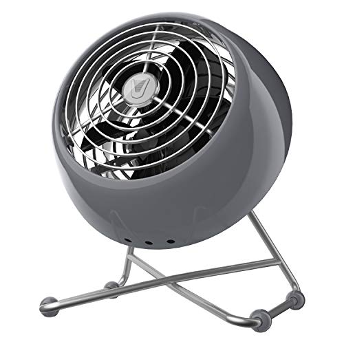 Vornado VFAN™ Mini Modern Vintage Fan, Retro Metal Air Circulator, Fan for Desk & Bedside, 2 Speeds, Adjustable Tilt, Personal Cooling with Targeted Airflow, Quiet Fan, Storm Gray - Image 1