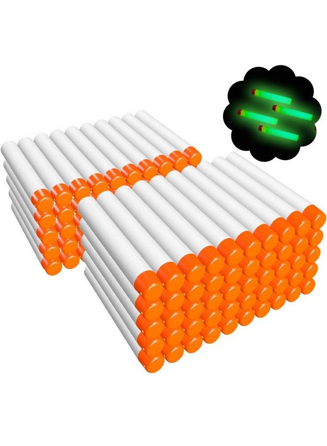 AMOSTING 100Pcs Refill Darts For Nerf N Strike Elite 2.0 Series Glow In The Dark Bullets Pack Compatible With All Elite Blasters White - Image 1