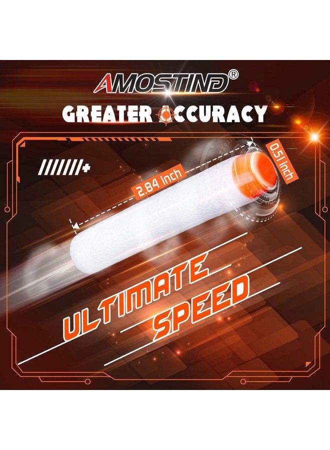 AMOSTING 100Pcs Refill Darts For Nerf N Strike Elite 2.0 Series Glow In The Dark Bullets Pack Compatible With All Elite Blasters White - Image 5