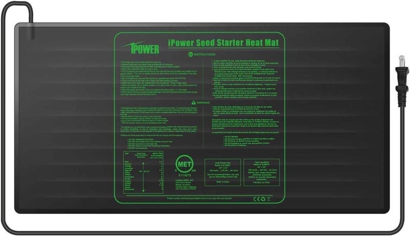 iPower GLHTMTLA 48 x 20 Waterproof Durable Seedling Heat Mat Warm Hydroponic Plant for Indoor Gardening Germination Starting Black - Image 1