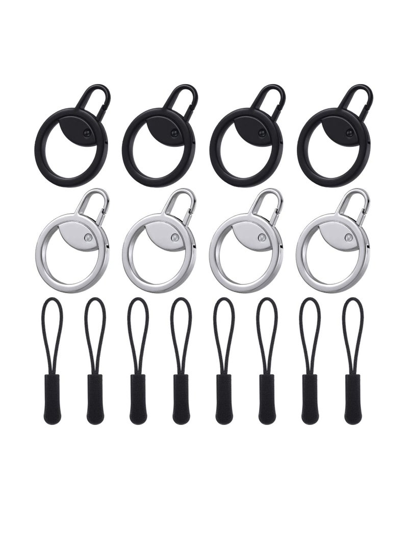 SYOSI Ring Zipper Pull Replacement, Zipper Pulls Extensions, Luggage Zipper Tab Replacement, 16 Pcs Detachable Zipper Pulls Repair Kit Zipper Tab Tags Cord Extension Fixer for Jackets Backpack - Image 1