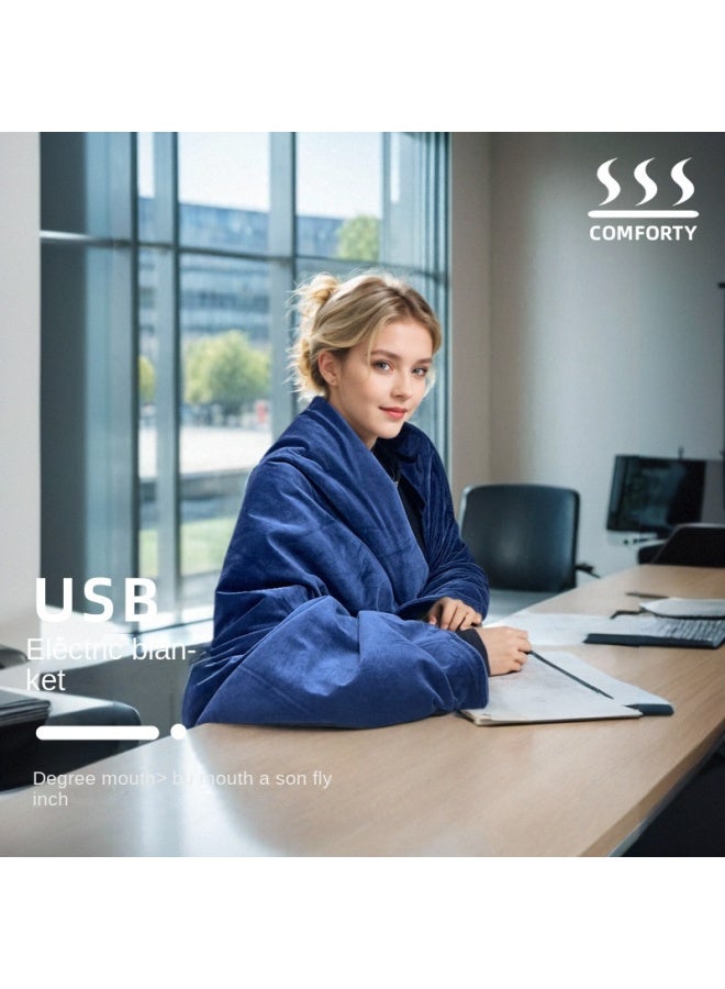 oem Outdoor Power Bank Heated Fleece Blanket Office Nap Rest Fleece Warmth Electric Heating Shawl Electric Blanket - Image 3