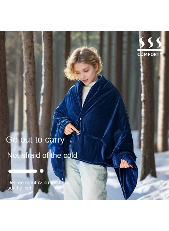 oem Outdoor Power Bank Heated Fleece Blanket Office Nap Rest Fleece Warmth Electric Heating Shawl Electric Blanket - Image 2