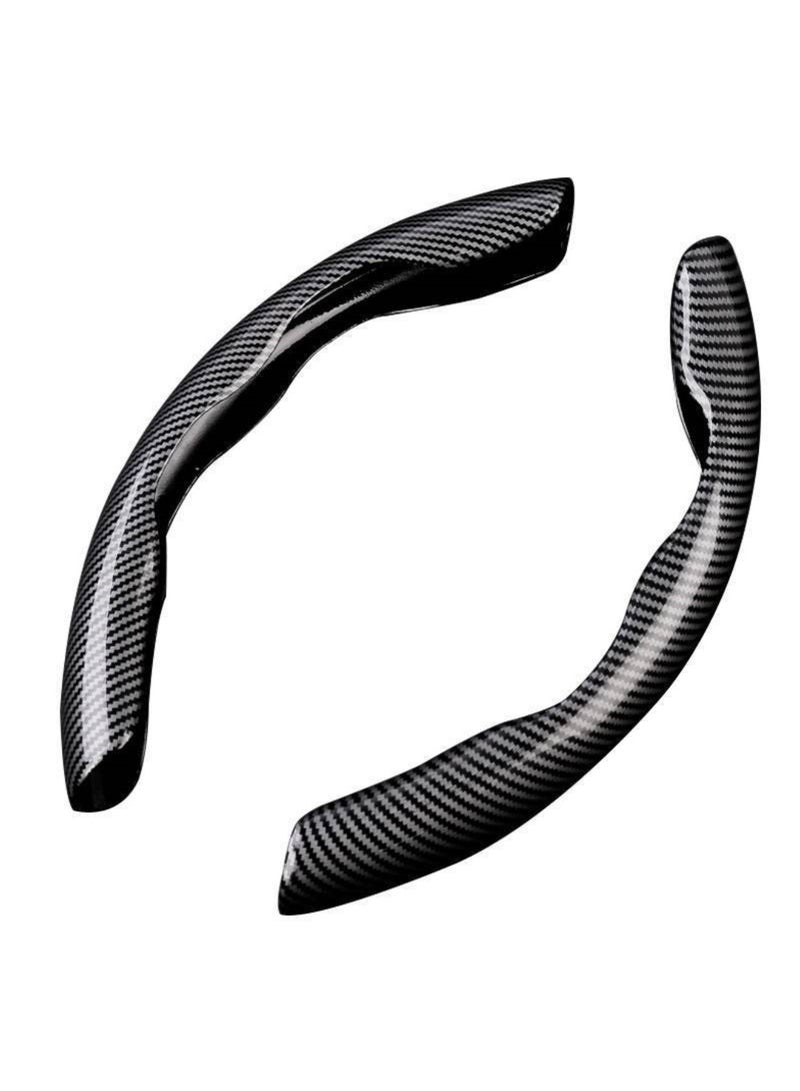 Aookay Car Steering Wheel Cover, Carbon Fiber, Universal Car Interior Accessories, Sports Carbon Fiber Car Steering Wheel Cover, Non-slip, Car Steering Wheel Protector, Universal, 38 cm (15 inches) Diameter (Black)  - Image 1
