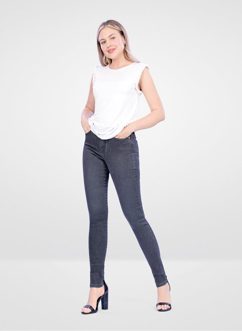 Web Denim Web Denim Highwaist Skinny Stretchable Straight Denim Pant Fashionable Comfort Fit Casual Jeans With Pockets For Women  - Image 1