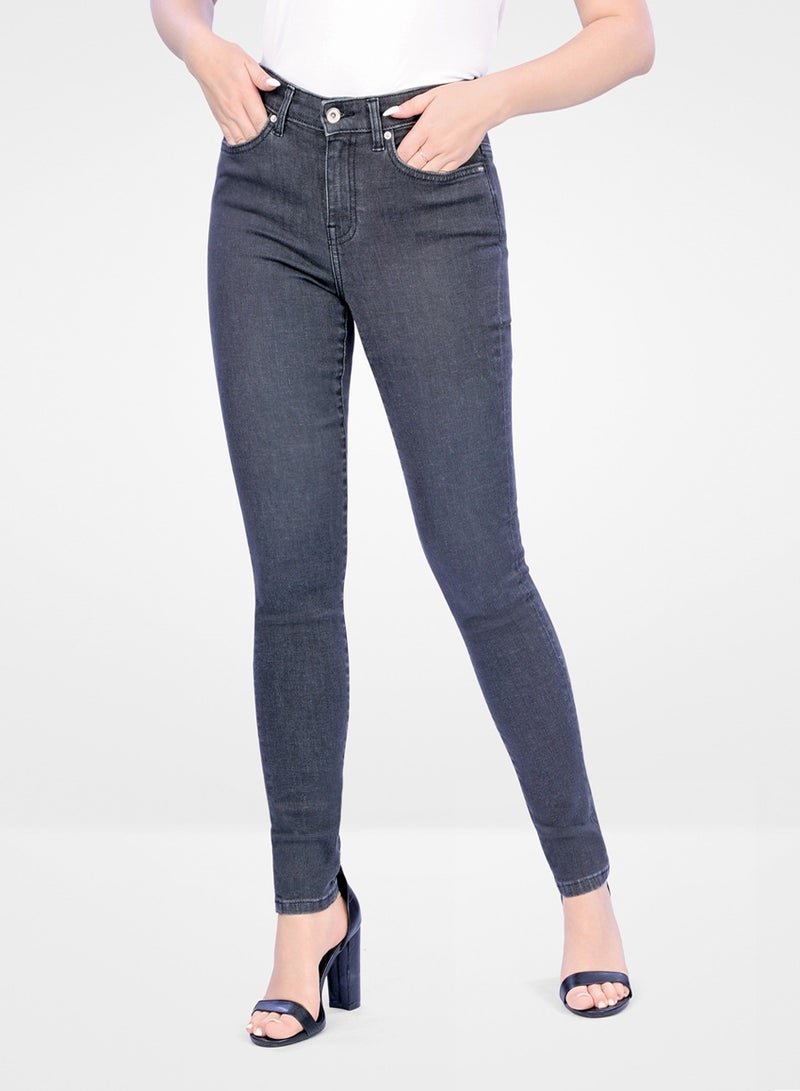 Web Denim Web Denim Highwaist Skinny Stretchable Straight Denim Pant Fashionable Comfort Fit Casual Jeans With Pockets For Women  - Image 2