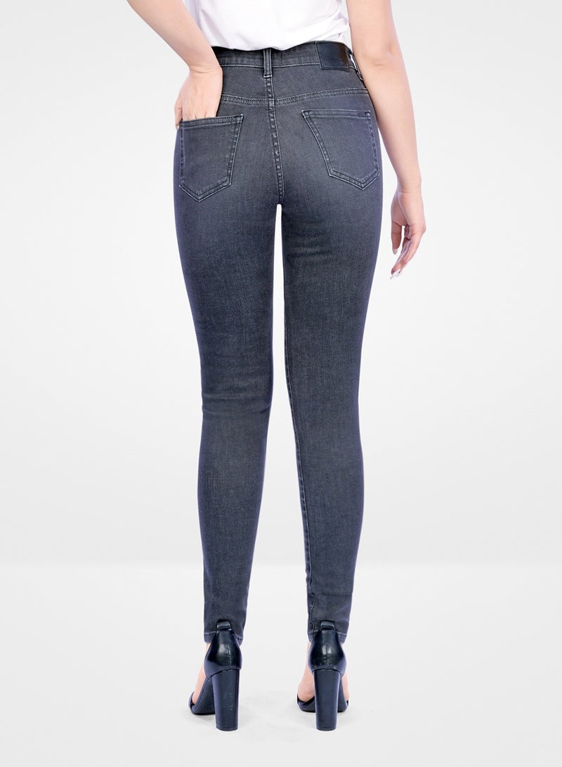 Web Denim Web Denim Highwaist Skinny Stretchable Straight Denim Pant Fashionable Comfort Fit Casual Jeans With Pockets For Women  - Image 3