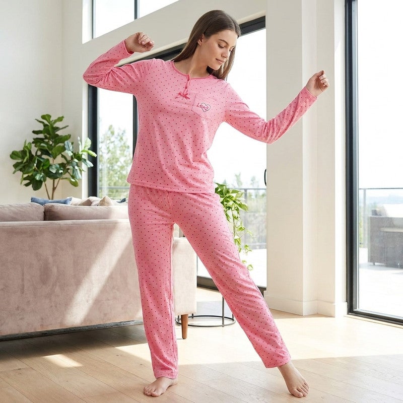 JOANNA 2-Piece Pajama Set Long Sleeve Top and Pants Soft Printed Sleepwear for Women - Image 5