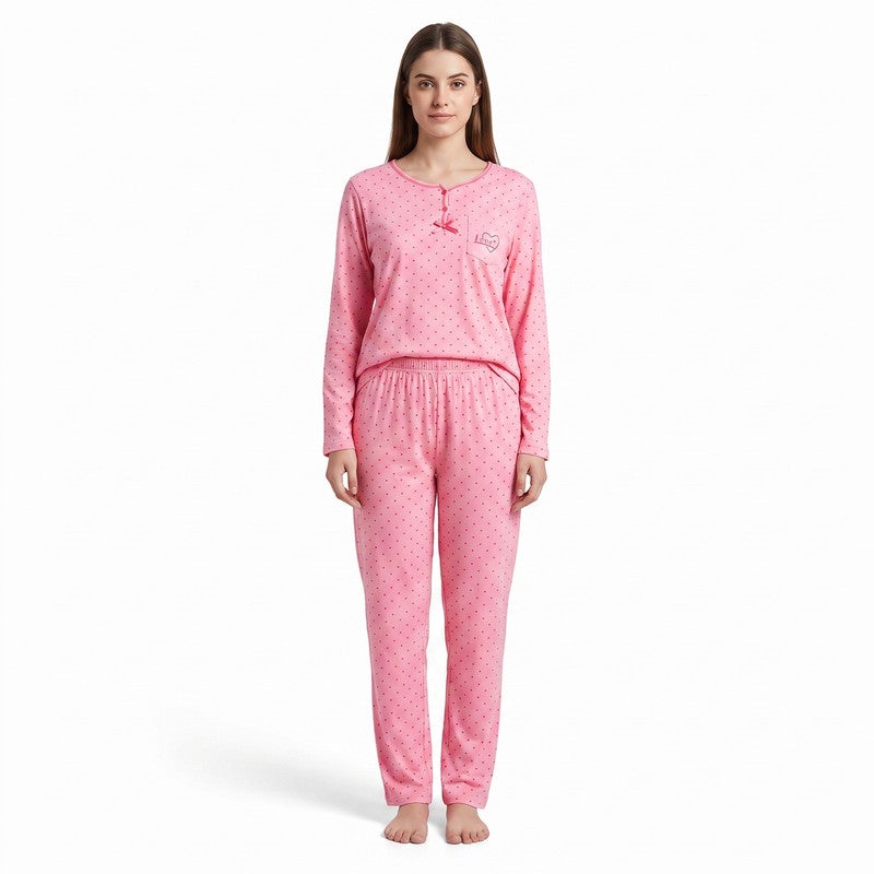 JOANNA 2-Piece Pajama Set Long Sleeve Top and Pants Soft Printed Sleepwear for Women - Image 1