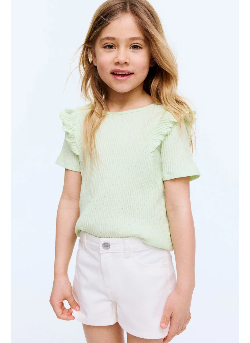 اتش اند ام Flounce-Trimmed Cotton Top