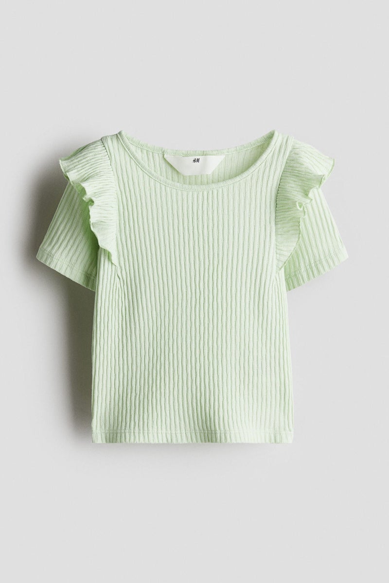 H&M Flounce-Trimmed Cotton Top - Image 4