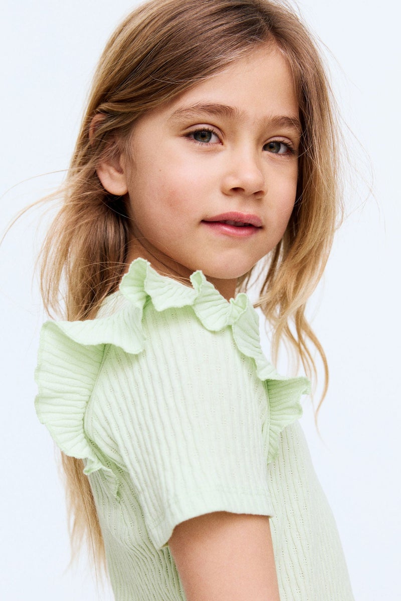 H&M Flounce-Trimmed Cotton Top - Image 3