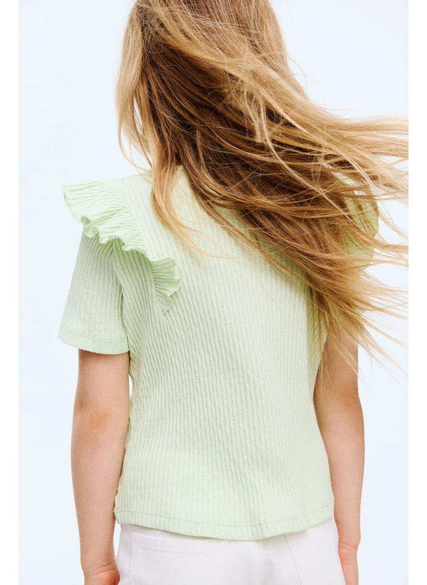 اتش اند ام Flounce-Trimmed Cotton Top