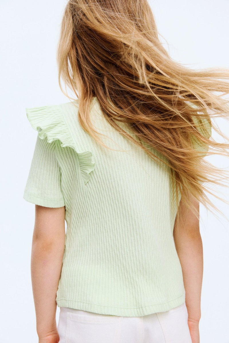 H&M Flounce-Trimmed Cotton Top - Image 2